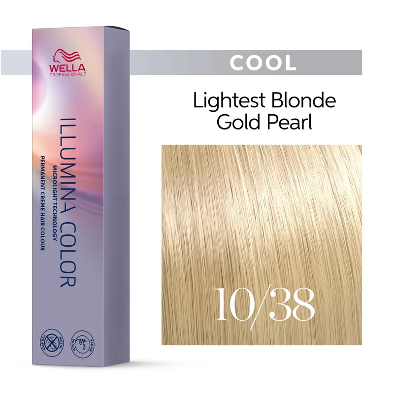 Wella Illumina Color 10/38 Lightest Gold Pearl Blonde 60 ml Tukkuhinta