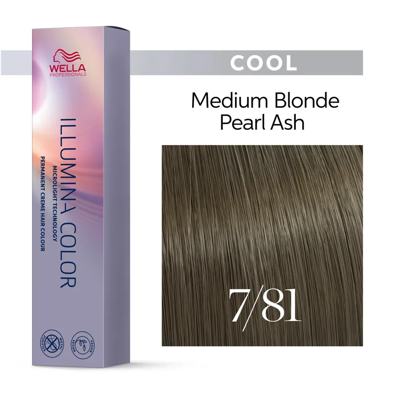Wella Illumina Color 7/81 Medium Pearl Ash Blonde 60 ml hiusväri Sertifioitu