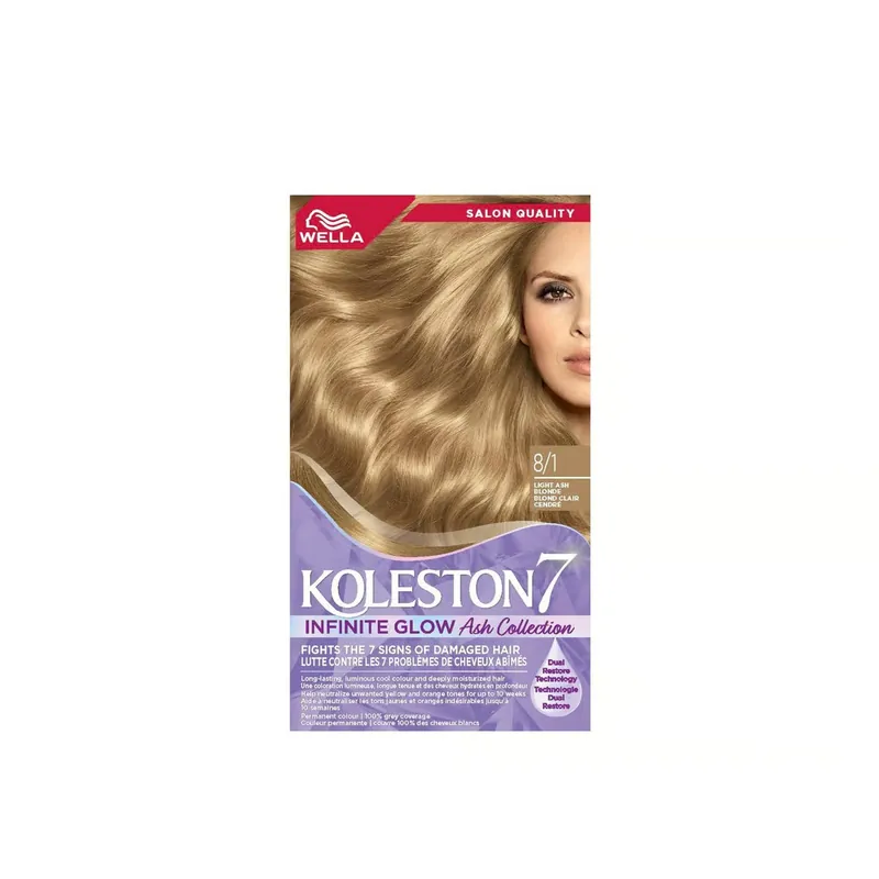 Alennus Wella Koleston 8/1 Light Ash Blonde Kestävä Hiusväri Suomi Toimitus
