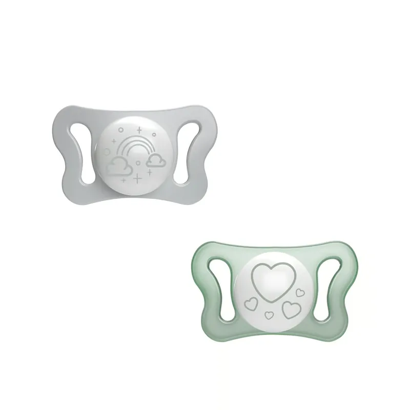 Korkea Laatu Chicco Physio Micrò Glow in the Dark Tutti 0-2kk Vihreä/Harmaa x2 Suomi Toimitus