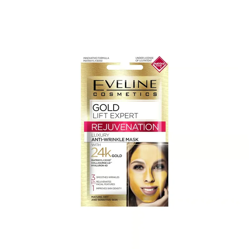 Eveline Cosmetics Gold Lift Expert Nuorentava Luksus 3-In-1 Ryppyjenvastainen Naamio 7ml Suomi Toimitus Osta Verkossa