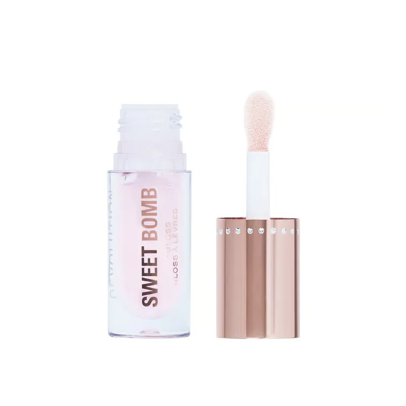 Edullinen Makeup Revolution Sweet Bomb Huulikiilto Candyfloss Pink Glitter 4.5ml Suomi Toimitus