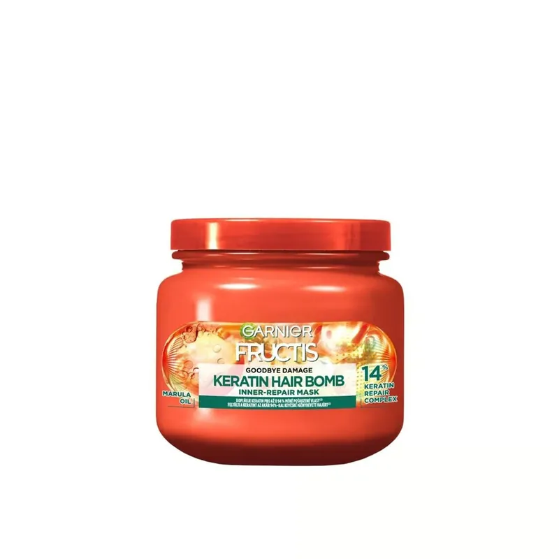 Sertifioitu Garnier Fructis Goodbye Damage Keratin Hiuspommi Sisäkorjaava Naamio 320ml Suomi Toimitus