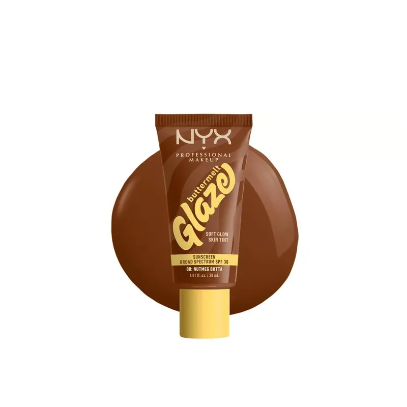 Merkkituote NYX Pro Makeup Buttermelt Glaze Pehmeän Hehkun Sävyttävä Voide SPF30 08 Nutmeg Butta 30ml Suomi Toimitus