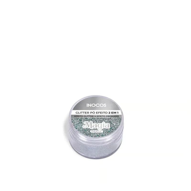 Flash-Tarjous INOCOS 2-In-1 Kimalejauhe-Efekti Magic Silver 3g Suomi Toimitus