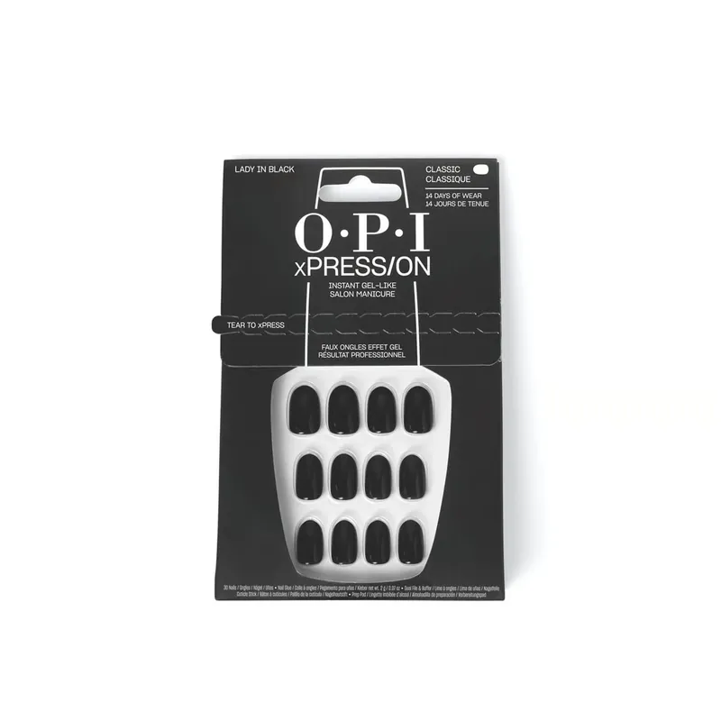 Lähetetään Heti OPI xPress/On Iconic Shades Välittömät Geelimäiset Painettavat Kynnet Short Lady in Black x30 Suomi Toimitus