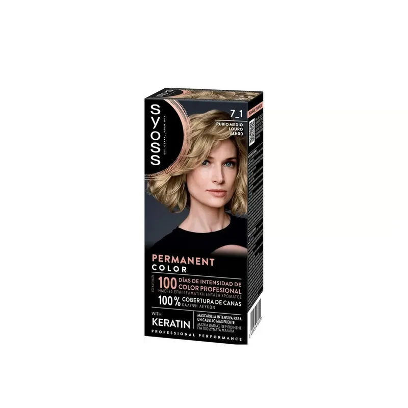 Vain Tänään Syoss Permanent Color Hiusväri 7_1 Medium Blonde Suomi Toimitus