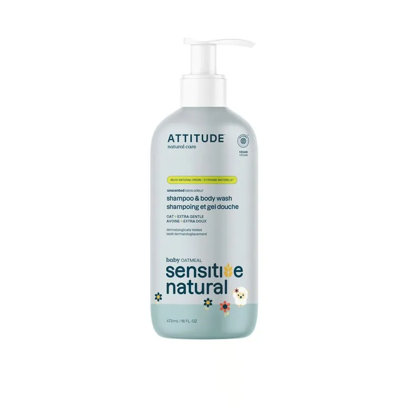 ATTITUDE Baby Sensitive Luonnollinen Shampoo & Suihkusaippua Hajusteeton 473ml Suomi Toimitus Viikonlopputarjous