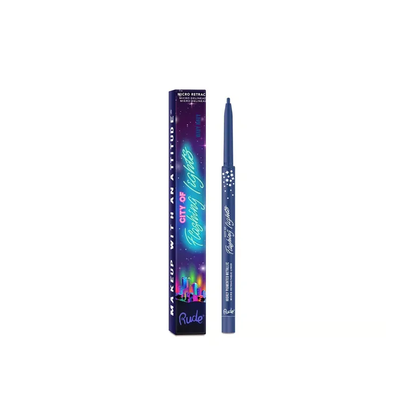 Rude Cosmetics City of Flashing Lights Erittäin Pigmentoitu Micro Sisäänvedettävä Rajauskynä Wavy Navy 0.1g Suomi Toimitus Sertifioitu