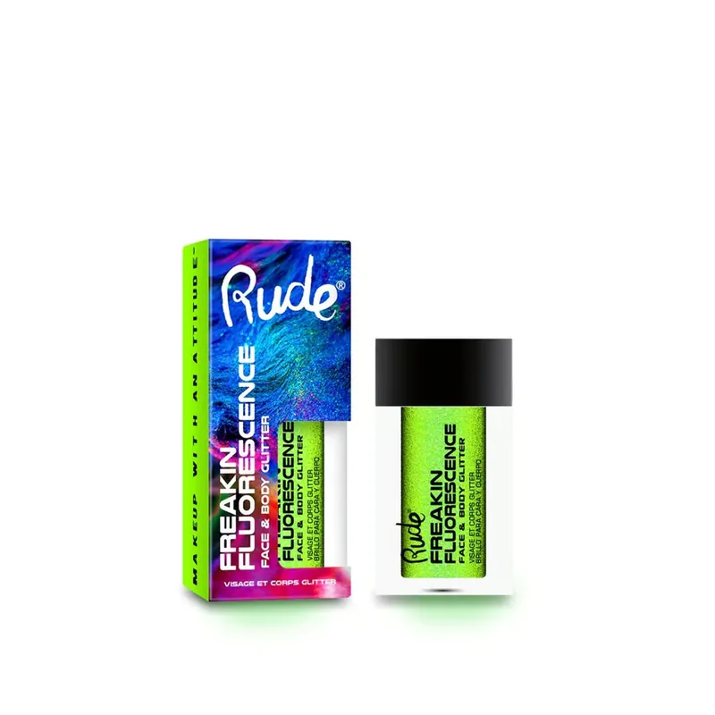 Rude Cosmetics Freakin Fluorescence Kasvo- ja Vartaloglitter Rave Wave 2.7g Suomi Toimitus Uusi Kokoelma