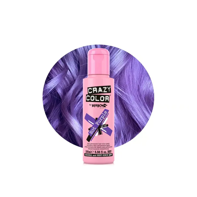 Tukkuhinta Crazy Color Semipysyvä Hiusväri Voide 62 Hot Purple 100ml Suomi Toimitus