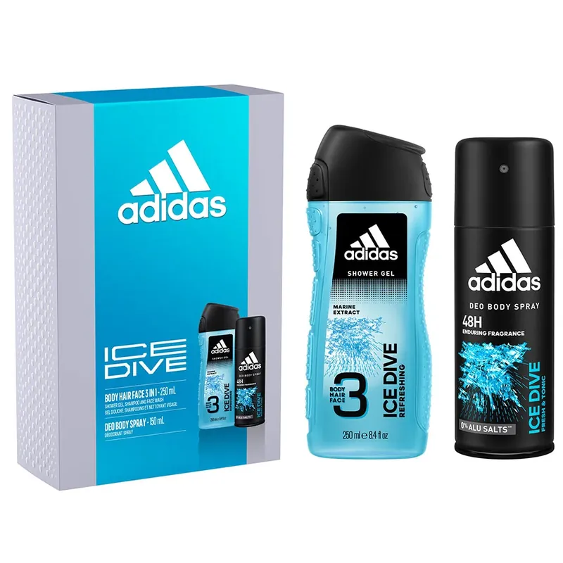 Osta Tänään AdidasIce Dive For Him Gift SetBody Spray 150 ml, Shower Gel 250 ml