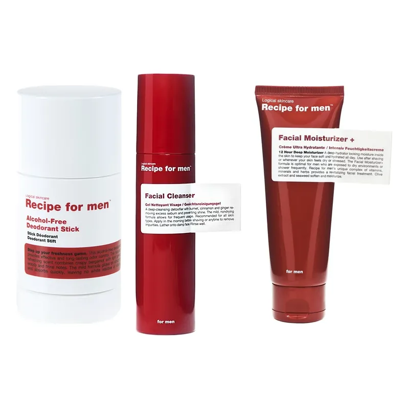 Ajankohtainen Recipe for menDad’s Morning Survival KitFacial Cleanser, Moisturizer+ & Deodorant Stick