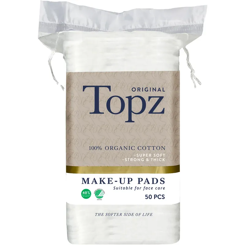 Ajankohtainen TopzPremium Square Make Up Pads 50 pcs
