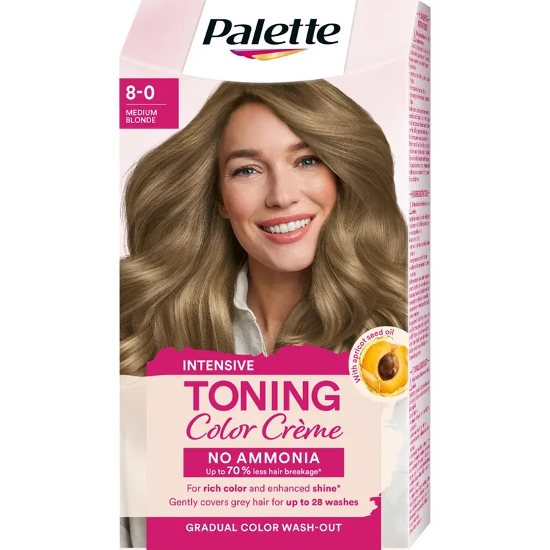 Pikatoimitus PALETTEIntensive Toning Color Crème8-0 Medium Blonde 1 pcs
