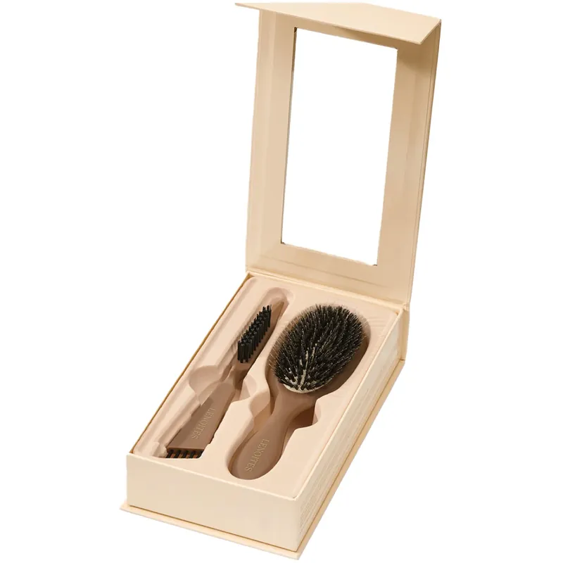 Rajoitettu Tarjous LenoitesWild Boar Hair Brush with Cleaning Tool - Limited EditionMocha Mousse 1 pcs