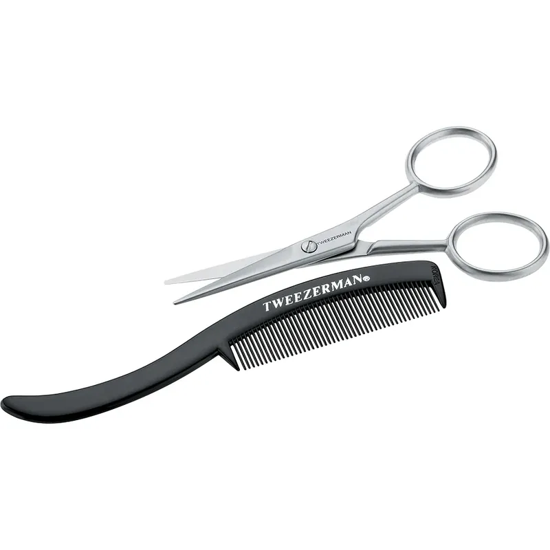 TweezermanMoustache Scissors with Comb 1 pcs Alennettu