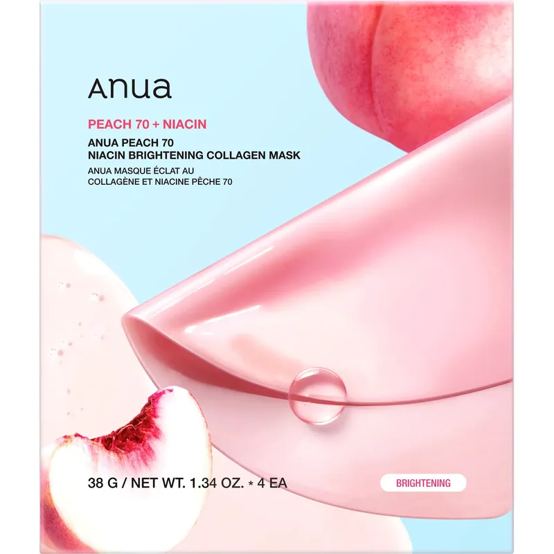 AnuaPeach 70 Niacin Brightening Collagen Mask4 pcs 152 g Älä Missaa