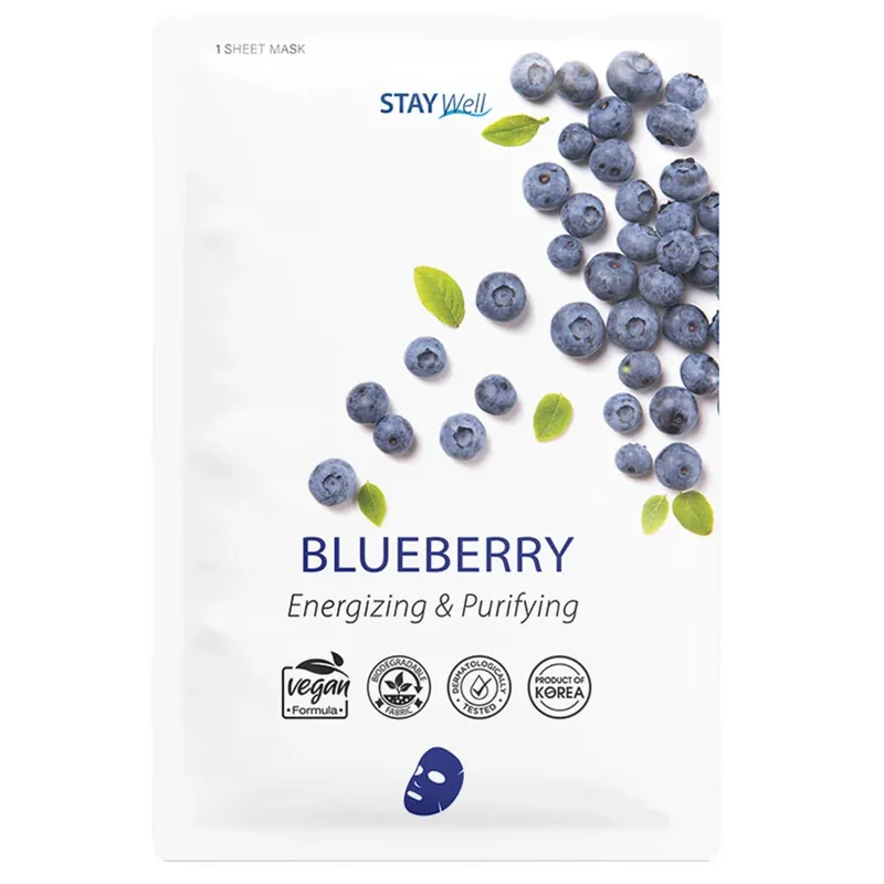 Asiakkaiden Suosikki Stay WellVegan Sheet Mask Blueberry 1 pcs