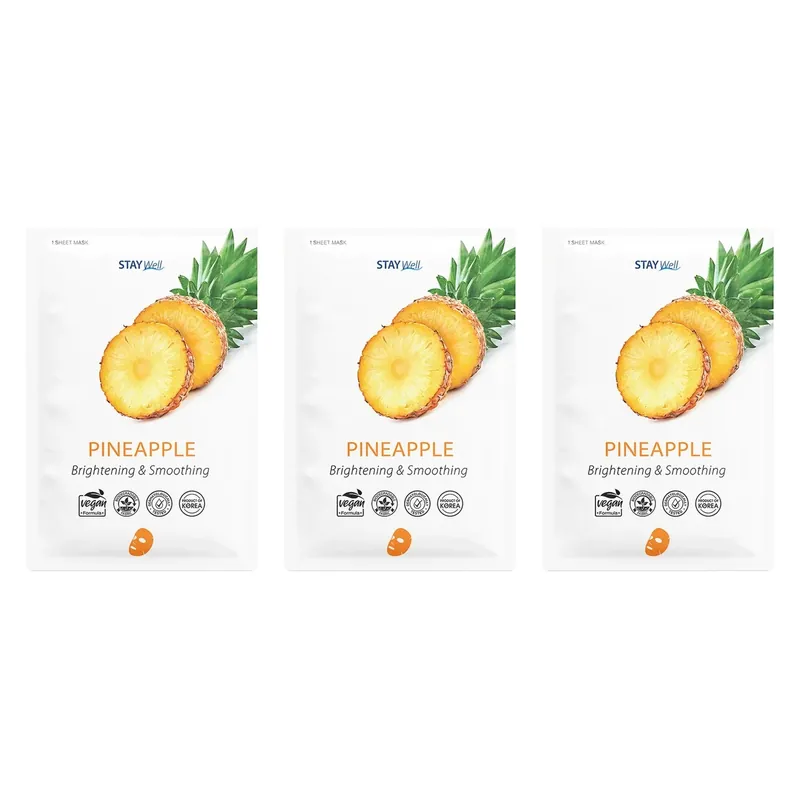 Halpa Stay WellPineapple Glow Trio3 X Vegan Sheet Mask