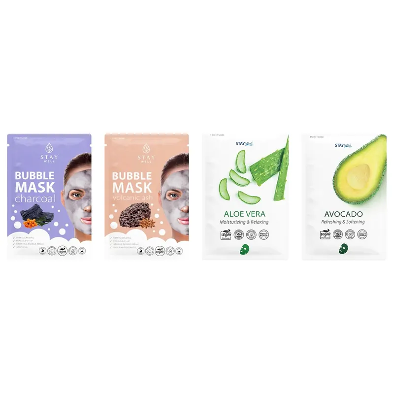 Stay WellClarify & Soothe Mask CollectionBubble Mask Charcoal & Volcanic, Sheet Mask Aloe & Avocado Alennus