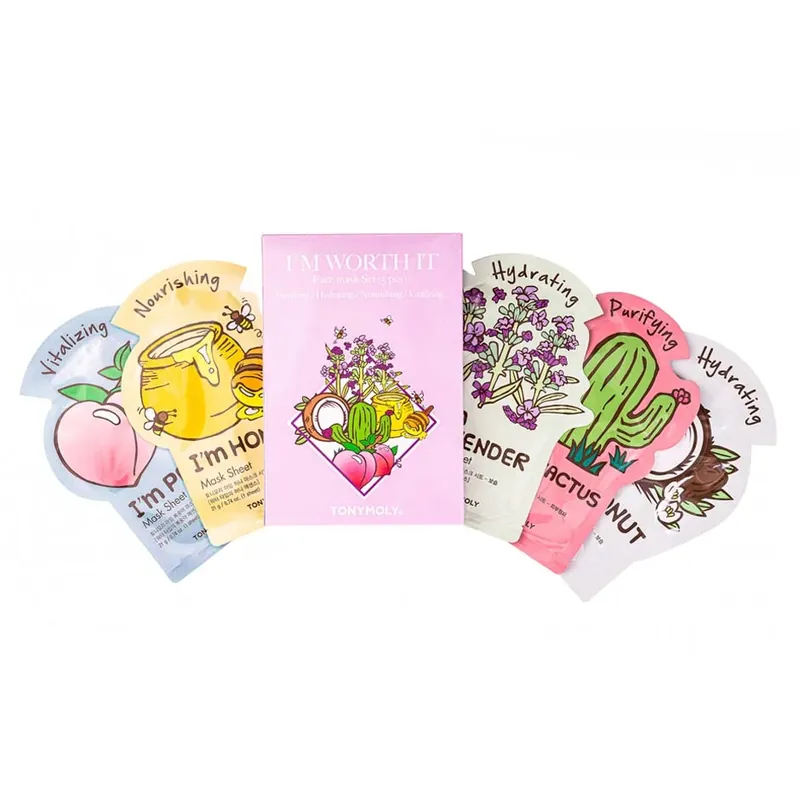 Korkea Laatu TonymolyI´m Worth It Face Mask Set 5 pcs