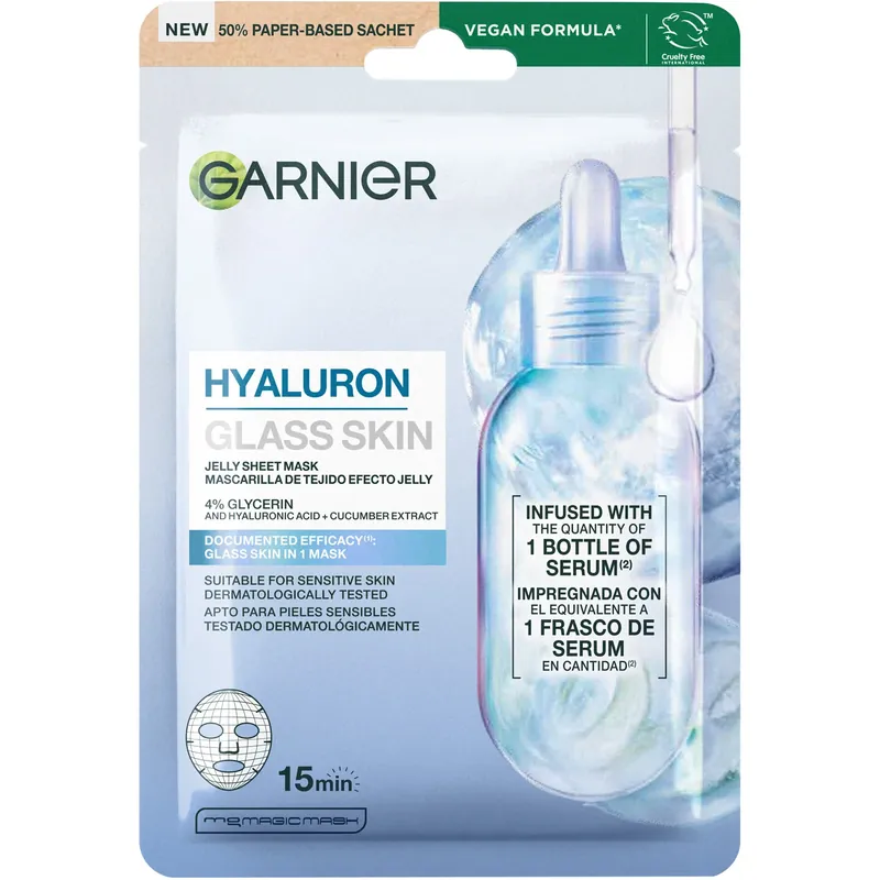 GarnierHyaluron Glass Skin Jelly Sheet Mask 27 g Alennus