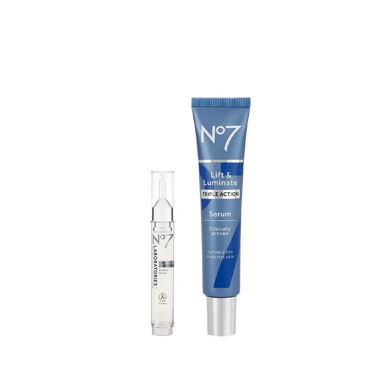Ilmainen Palautus No7Target and Treat Fine Lines and Dark Spots SetSerum 15ml, Serum 30ml