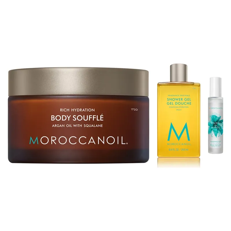 MoroccanoilMoroccan Escape Body & Hair RitualBody Souffle 200ml, Shower Gel 250ml, Mist 100ml 550 ml Halpa Hinta