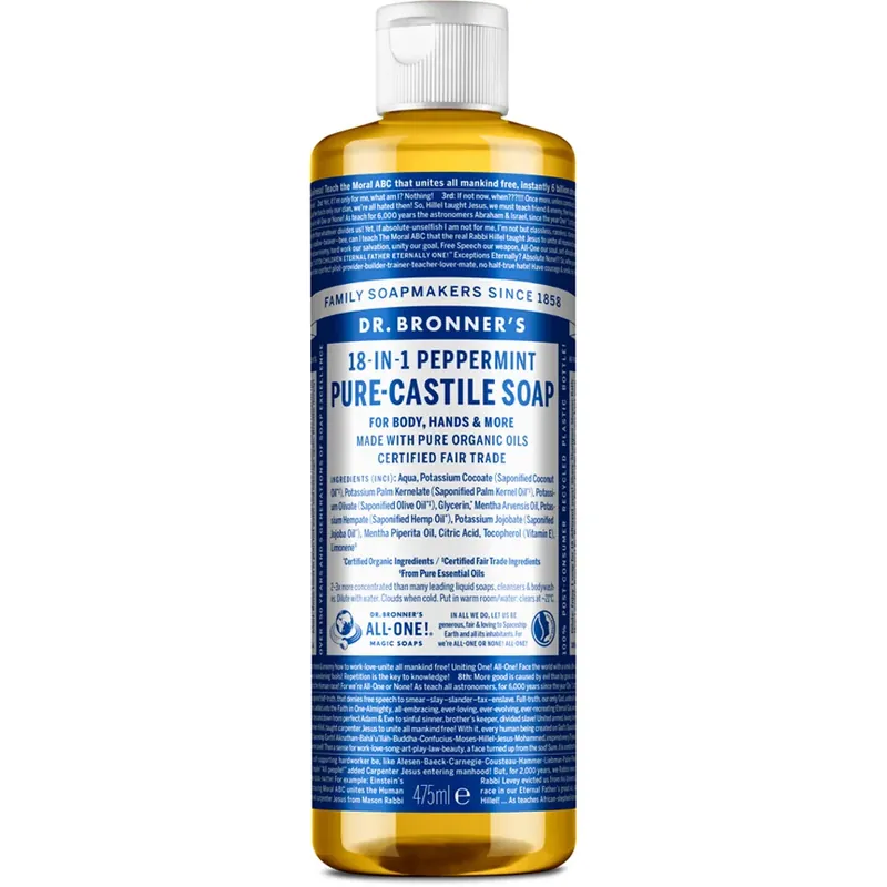 Dr. Bronner‘sPure Castile Liquid SoapPeppermint 475 ml Turvallinen Maksu