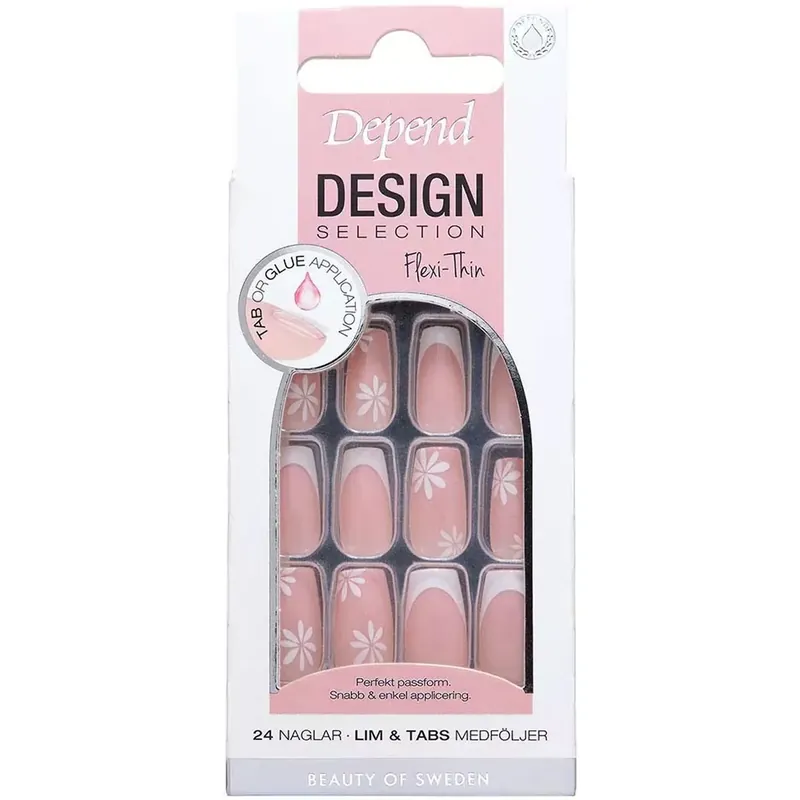 DependDesign SelectionFrench Flower Blossom Short Coffin nord 24 pcs Tukkuhinta