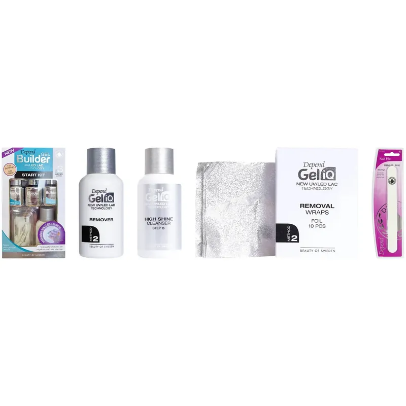 DependGel Manicure Essentials KitStarter Kit, Remover, Shine 35ml, Wraps & File Edullinen