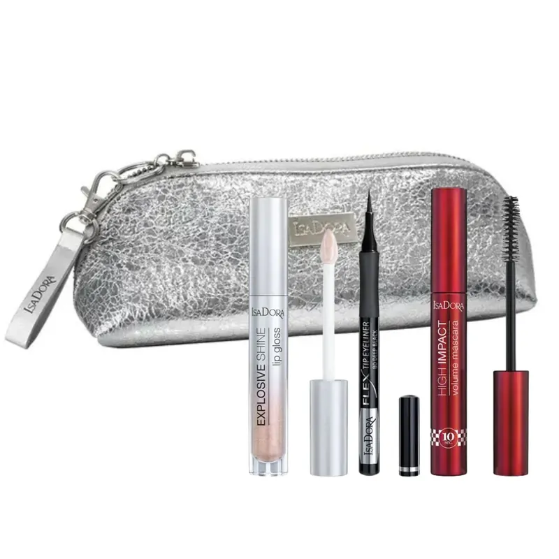 IsaDoraInstant Glam Gift BoxMascara + Eyeliner + Lip Gloss + Makeup Bag Poisto