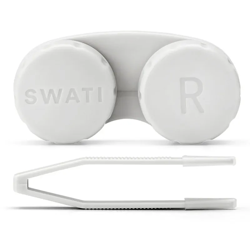 SWATI CosmeticsLens Case & Tweezers GreyGrey Uusi Kokoelma