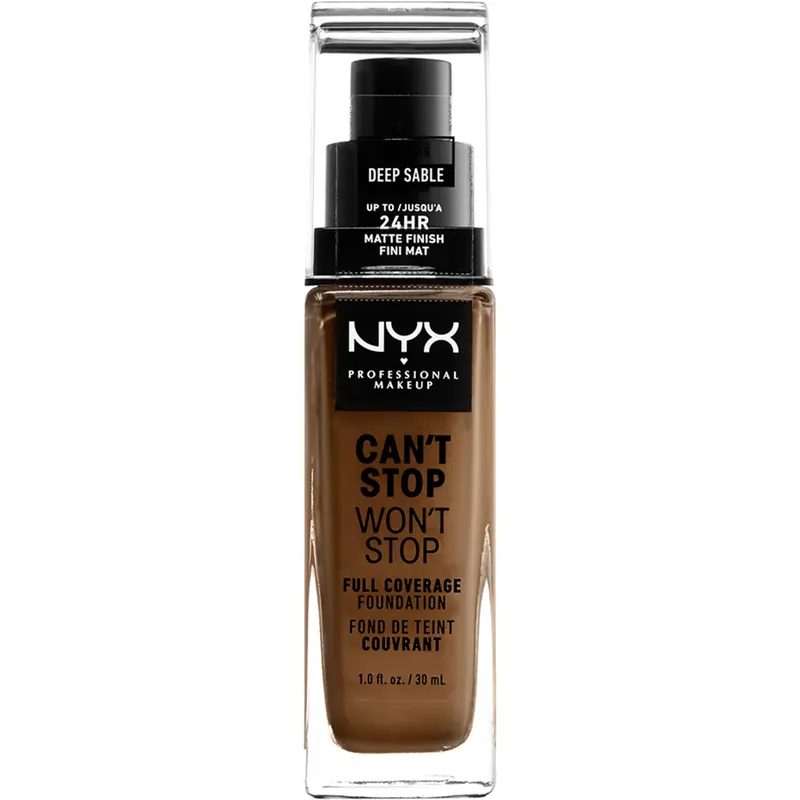Pakollinen (Must-Have) NYX Professional MakeupCan‘t Stop Won‘t Stop FoundationDeep sable 30 ml