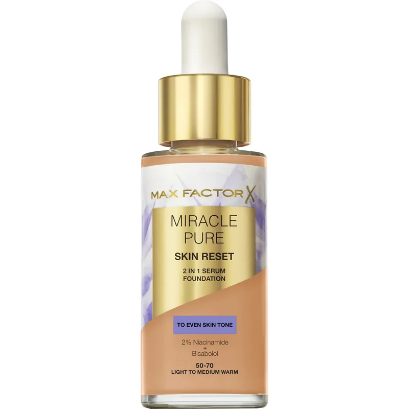 Tehdashinta Max FactorMiracle Pure Skin Reset 2 In 1 Serum Foundation80.5 Medium Warm 30 ml