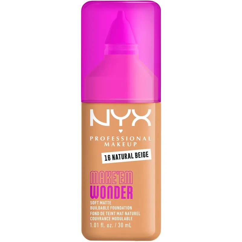 Korkea Laatu NYX Professional MakeupMake Em Wonder Foundation16 Natural Beige 30 ml