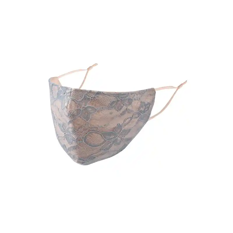 BYS Kasvomaski 3 Layer Lace Pale Blue with Nude Halpa