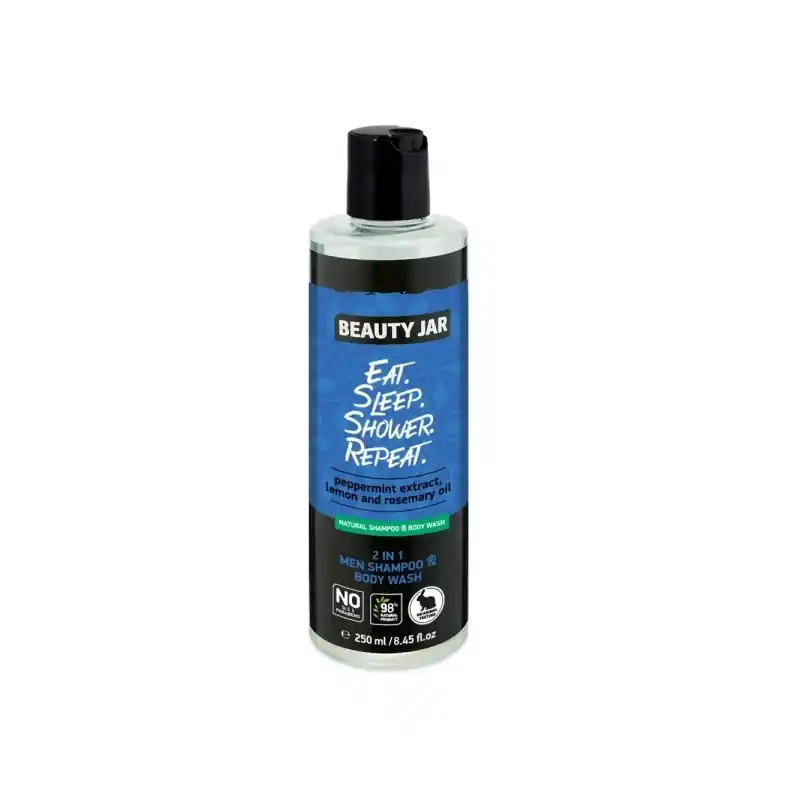 Nopea Toimitus Beauty Jar 2 in 1 men shampoo and body wash Eat.Sleep.Shower.Repeat 250ml