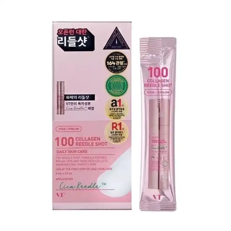 VT Cosmetics Cica X Hyalon Collagen Reedle Shot 100 2ml x 10pcs Osta Tänään