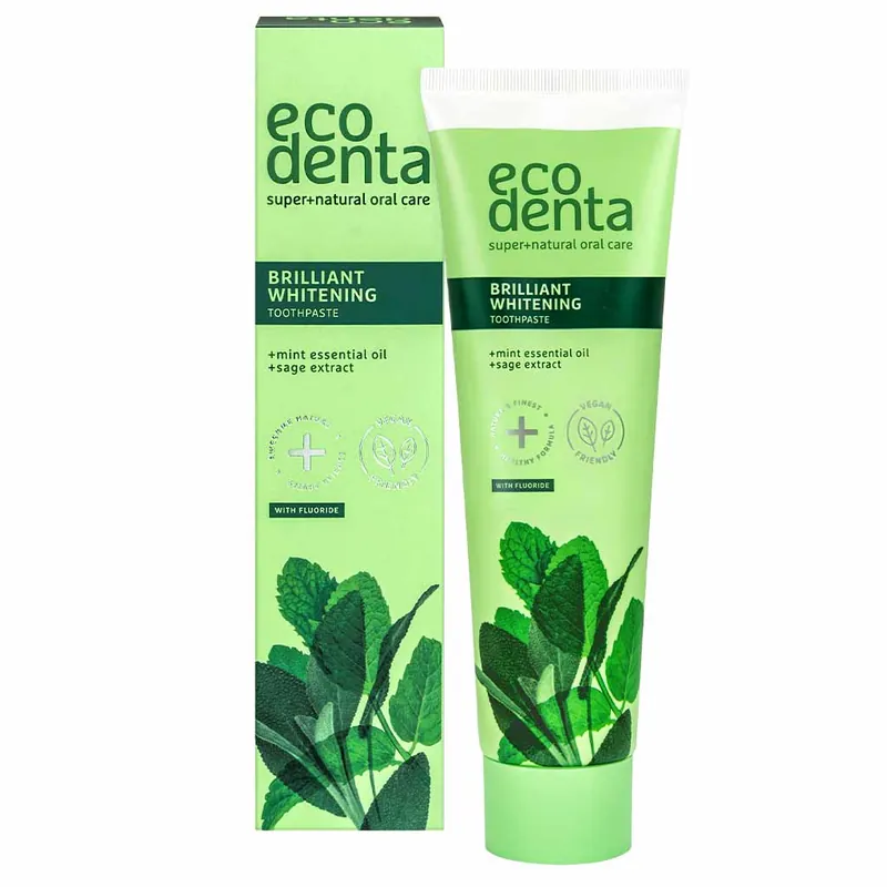 Ecodenta Brilliant Whitening Toothpaste Valkaiseva Fluorihammastahna 100ml Nopea Toimitus