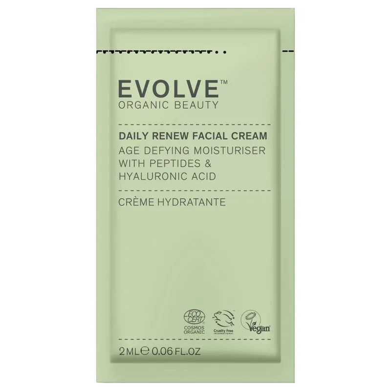 Evolve Organic Beauty Daily Renew Facial Cream Uudistava kasvovoide 2ml Näyte Ilmainen Palautus