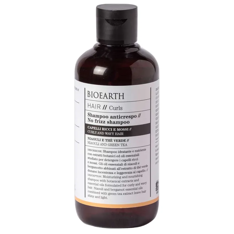 Vain Rajoitetun Ajan Bioearth HAIR 2.0 No Frizz Shampoo kiharille hiuksille 250ml