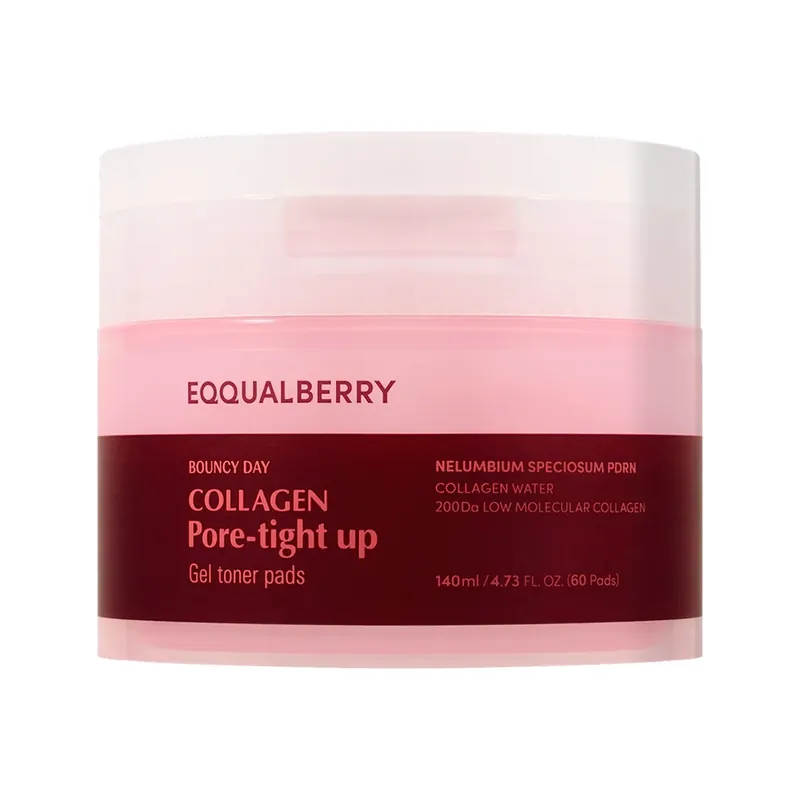Korkea Laatu EQQUALBERRY Collagen Pore-Tight Up Gel Toner Pads