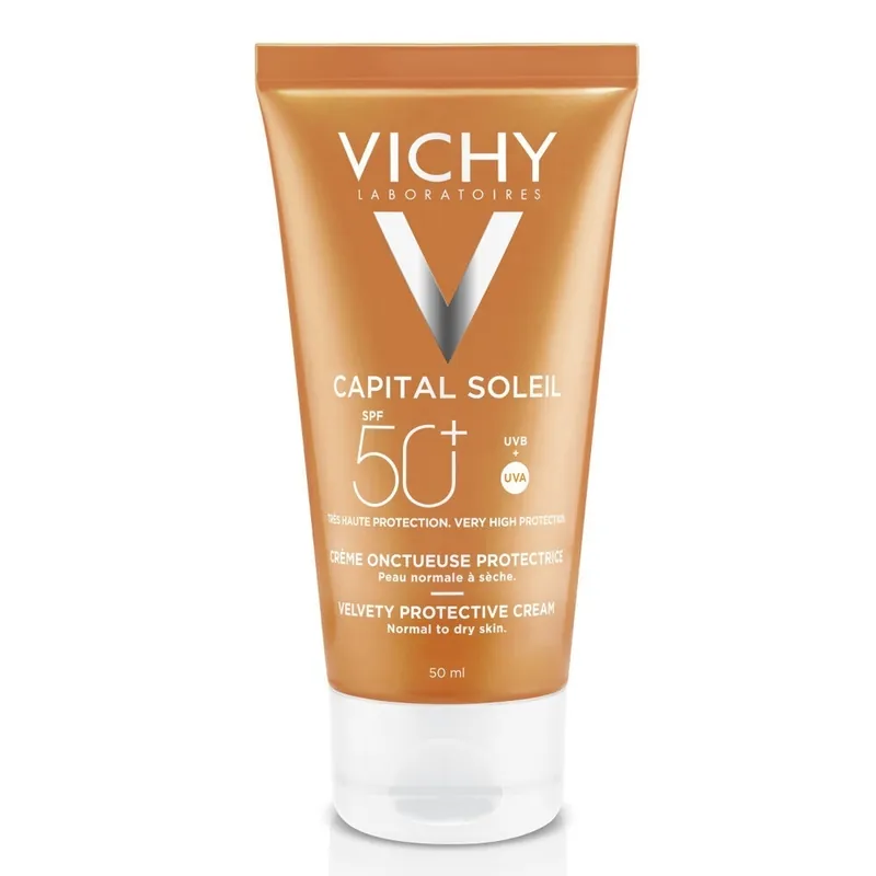 Vichy Capital Soleil Velvety Cream aurinkovoide kasvoille SK50+ 50 ml Loppuunmyynti