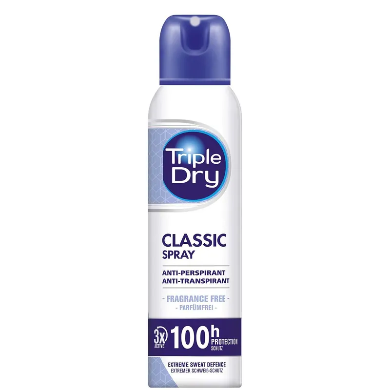 TRIPLE DRY 100H CLASSIC SPRAY ANTIPERSPIRANT HAJUSTEETON 150 ML Viimeinen Mahdollisuus