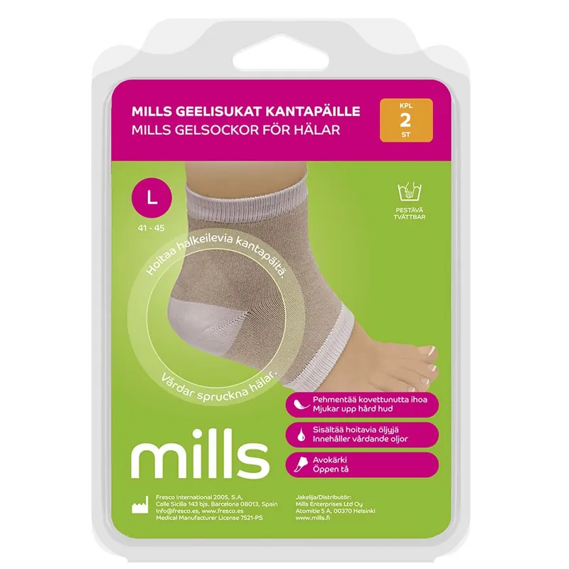 MILLS GEELISUKAT KANTAPÄILLE KOKO L 1351 1 pari Asiakkaiden Suosikki