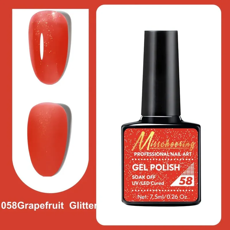 Misscheering Professional Nail Art Gel Polish 58 Grapefruit Glitter Suosittu