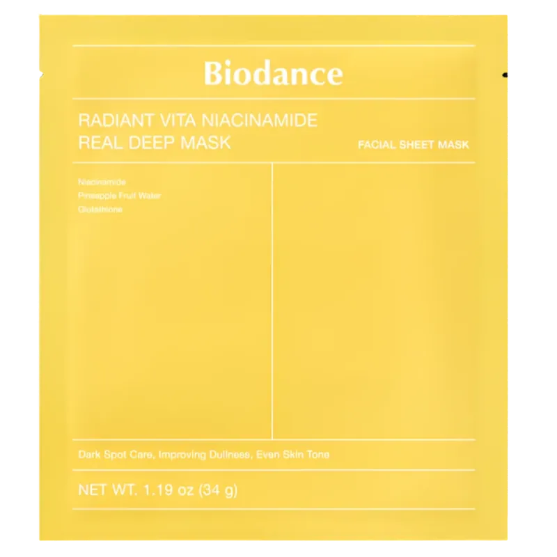 Biodance Radiant Vita Niacinamide Real Deep Mask - Kasvonaamio 1 kpl Korkea Laatu