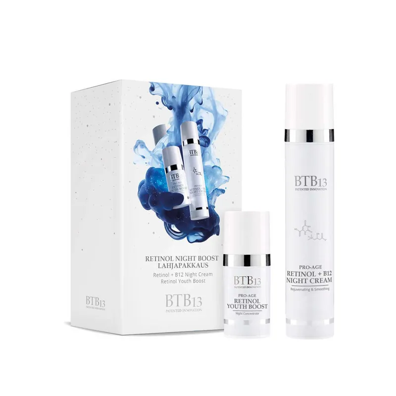Halpa BTB13 Retinol Night Boost Lahjapakkaus - Retinol-seerumi ja Retinol-yövoide